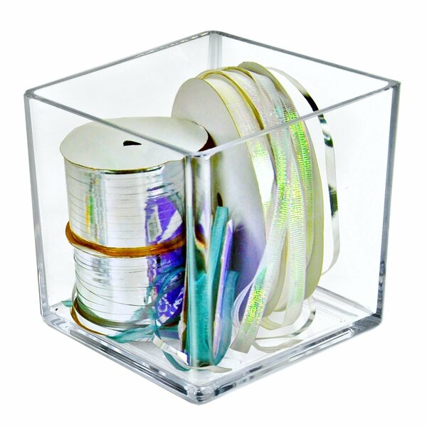 Azar Displays 7'' Deluxe Clear Acrylic Square Cube Bin for Counter, 2PK 556307-GS-2PK